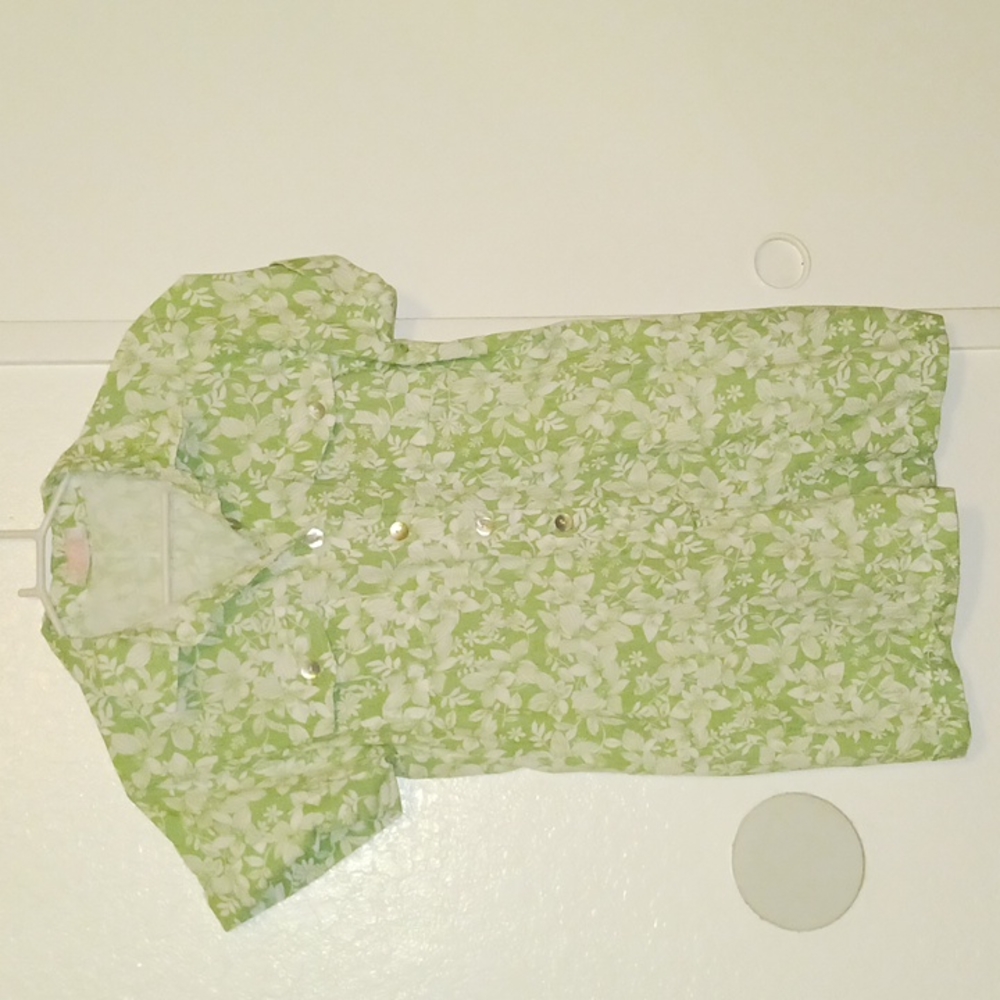 Floral Green Romper, Medium